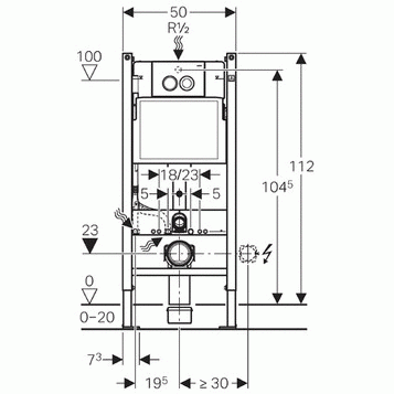 Комплект Geberit Duofix 458.122.21.1 UP100 с подвесным унитазом KOLO Idol M1310000U с крышкой-сиденье стандарт