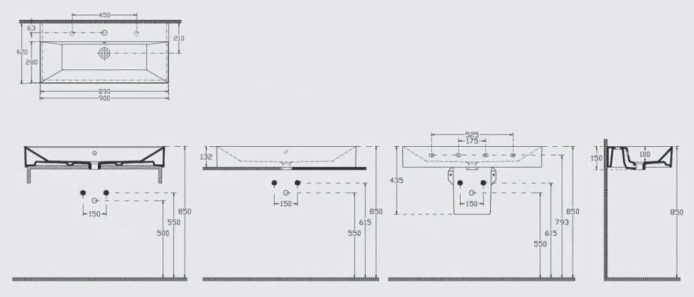 Раковина накладная Isvea SistemaZ Frame 10SF50090SV белый