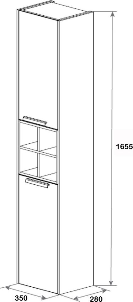 Шкаф-пенал Roca Lago 857297806 белый глянец