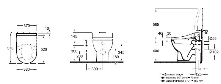 Приставной унитаз Villeroy&Boch Subway 6607 10R2