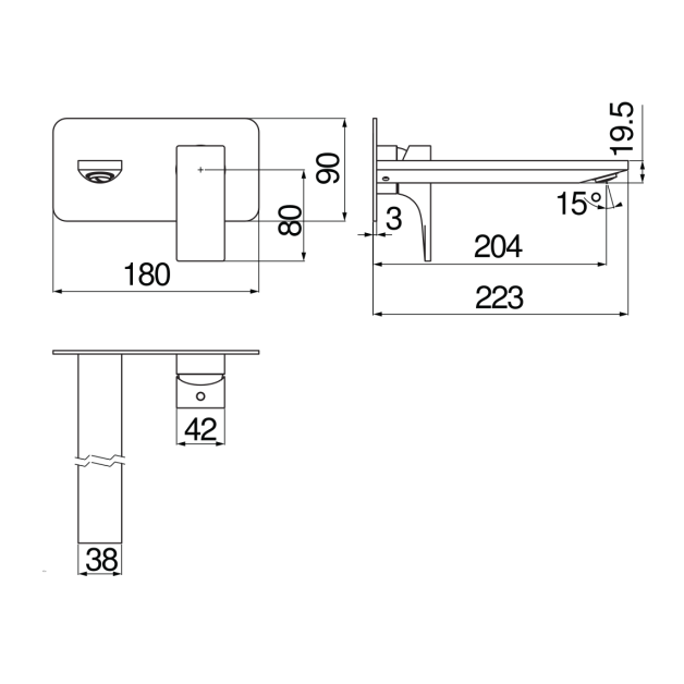 Смеситель для раковины Nobili Seven SE124198/1BM, черный матовый