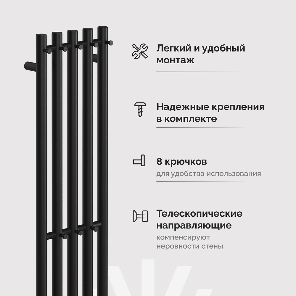 Полотенцесушитель электрический Ewrika Пенелопа Х5 120 черный