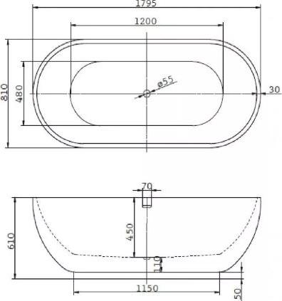 Акриловая ванна BelBagno 179.5х81 BB26