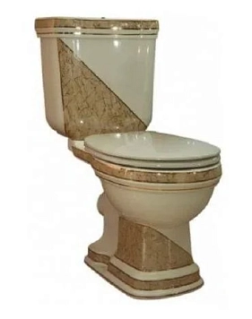 Напольный унитаз Creavit Klasik Карамель KL311/KL410/IT5030, с функцией биде, цвет карамель, декор Diag./Bej