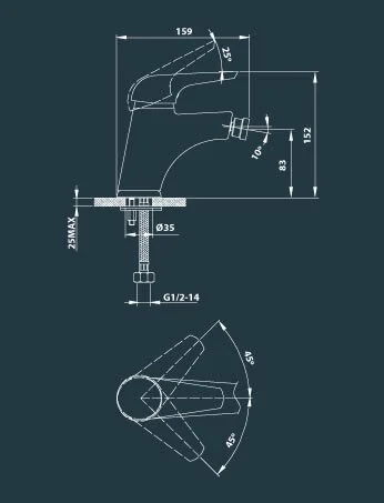 Смеситель для биде Edelform Ocker OC1814 хром