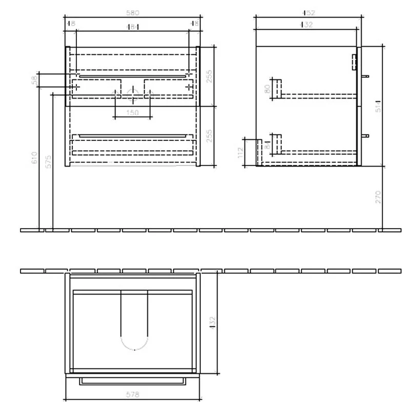 Тумба под раковину Villeroy&Boch Avento A88900B3 черный