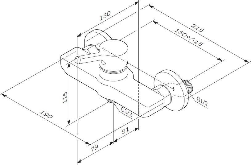 Смеситель для душа AM.PM X-Joy S F85B20000, хром