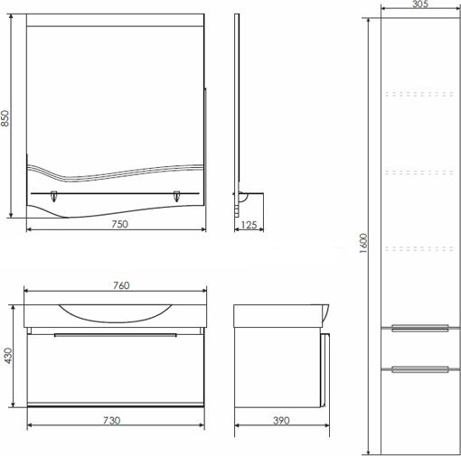 Зеркало Comforty Самара-76 00004134972