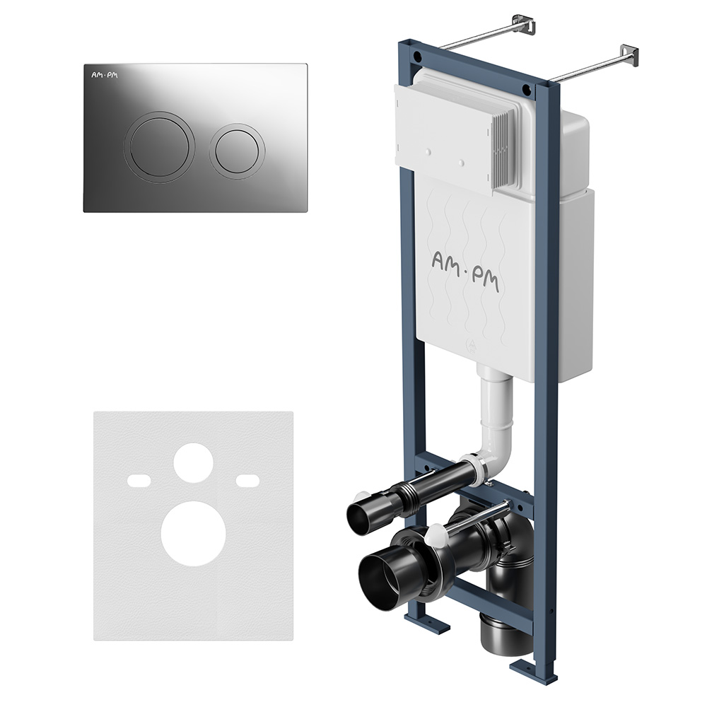 Инсталлция для унитаза Am.Pm ErgoFit I012711.0151 с клавишей смыва хром