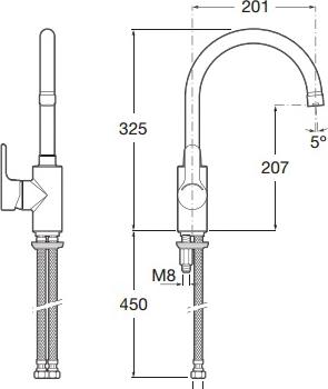 Смеситель Roca L20 5A8409C00 для кухонной мойки