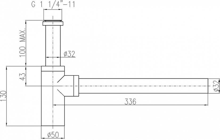 Сифон для раковины Rav Slezak MD0232CMAT, черный матовый