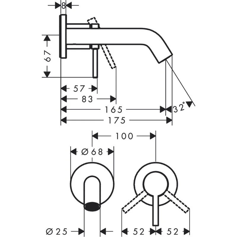 Смеситель для раковины Hansgrohe Tecturis S 73350700 белый