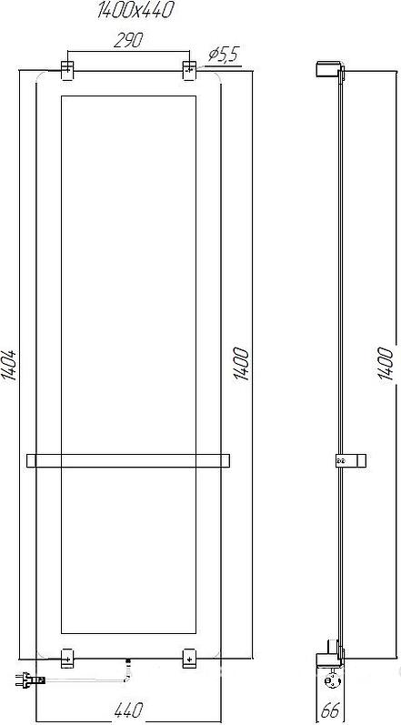 Электрический полотенцесушитель Allen Brau Infinity 44x140 8.21004.GL, зеркальный