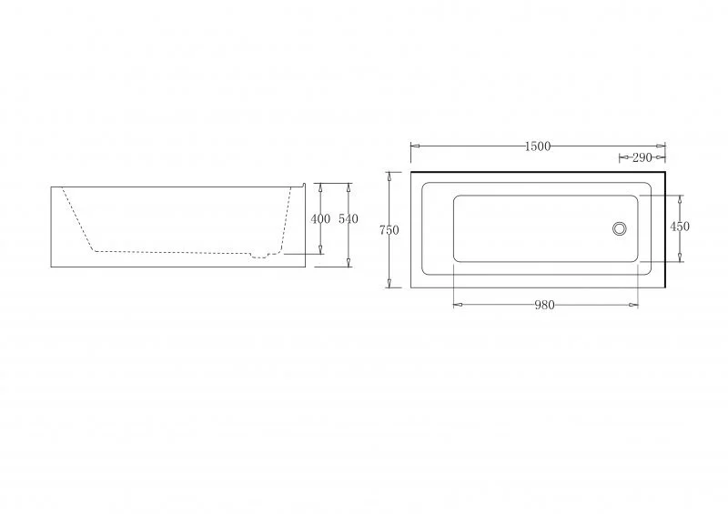 Акриловая ванна BelBagno 150х75 BB BB82-1500-L белый