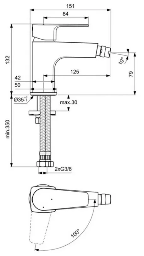 Смеситель для биде Ideal Standard Cerafine BC746AA хром