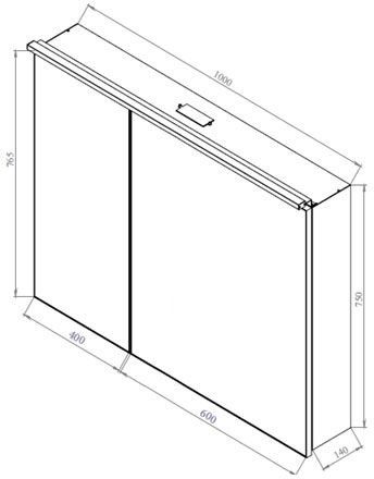 Зеркало De Aqua Алюминиум 100 AL 506 100 G Led подсветка