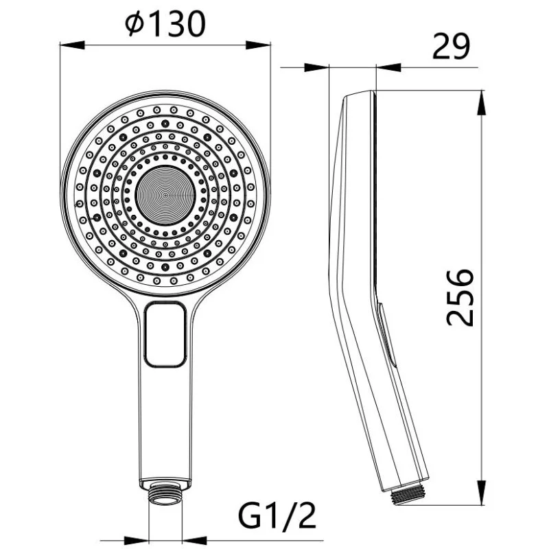 Душевая лейка Esko SPL1403 хром, черный