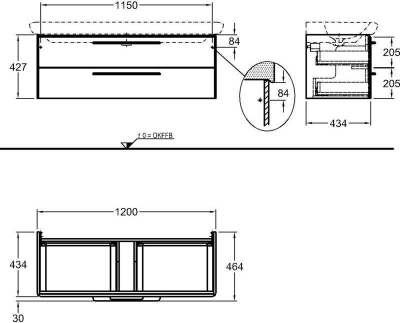 Тумба под раковину 120 см Geberit It! 819131000, зеленый