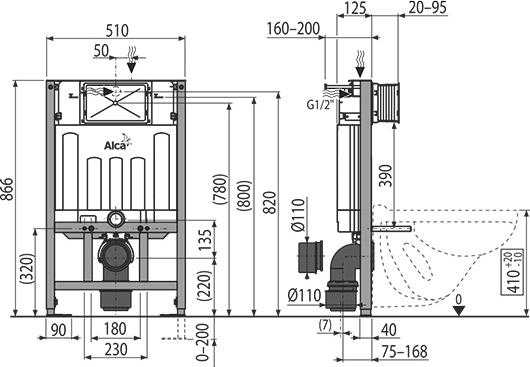 Инсталляция для унитаза AlcaPlast Sadromodul AM101/850-0001