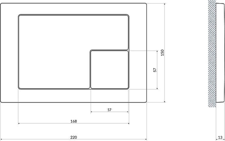 Комплект Cersanit Carina XL CO DPL EO slim + Cersanit Vector + Cersanit Corner 64441, хром глянцевый