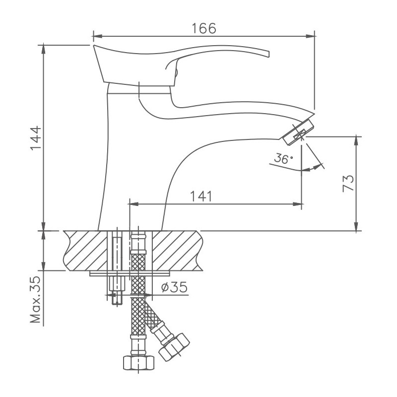 Смеситель для раковины Haiba HB1001 хром