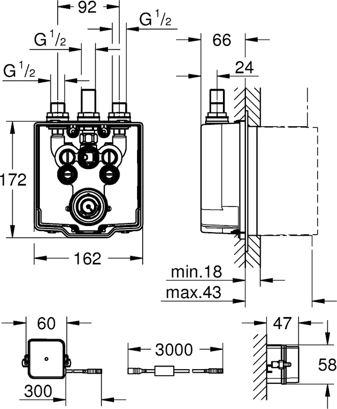 Скрытая монтажная часть Grohe Eurosmart Cosmopolitan 36459000