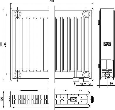 Радиатор стальной Kermi FKV 220307 тип 22