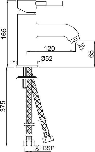 Смеситель для раковины Jaquar Solo SOL-CHR-6001B, хром