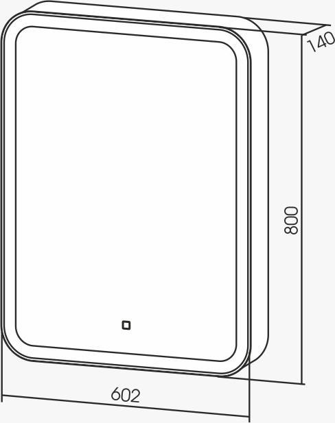 Зеркальный шкаф Creto Zoe 60 16-602800Z с подсветкой, белый