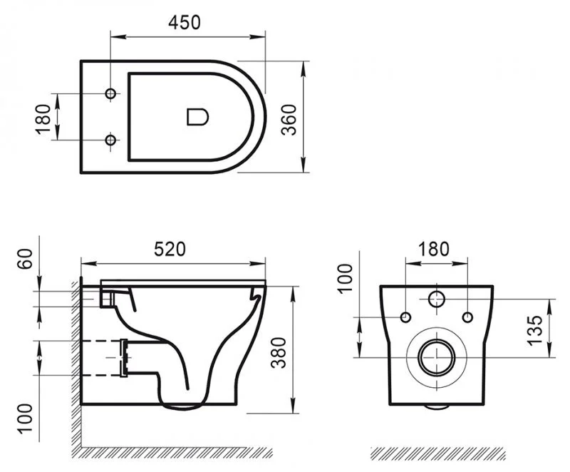 Инсталляция BelBagno с унитазом BelBagno Kraft BB064CHR, тонкое сиденье с микролифтом, клавиша черная матовая, комплект 4 в 1