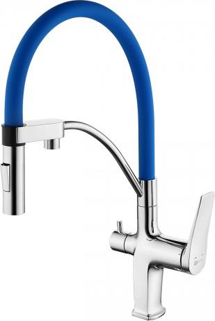 Смеситель с поворотным изливом Lemark Comfort LM3074C-Blue