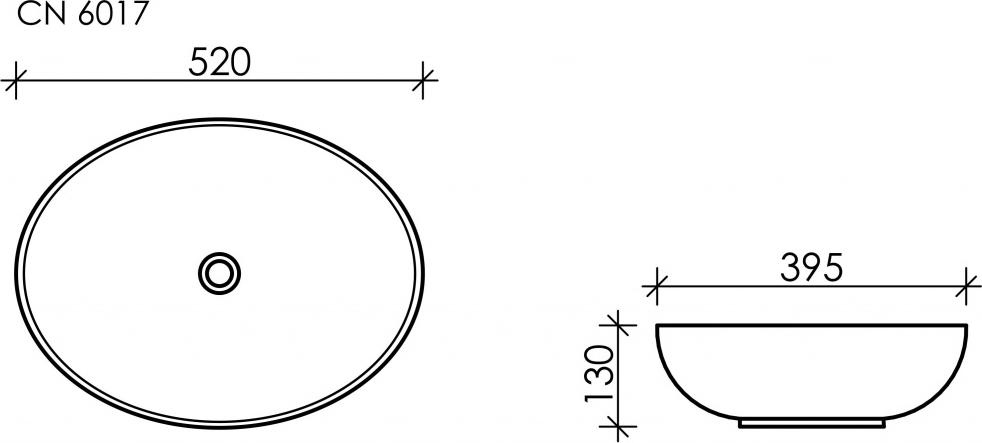 Раковина накладная 52 см Ceramica Nova Element CN6017, белый