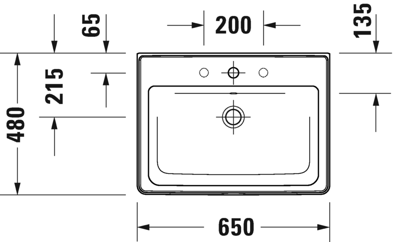 Раковина 65 см Duravit D-Neo 2367650000, белый