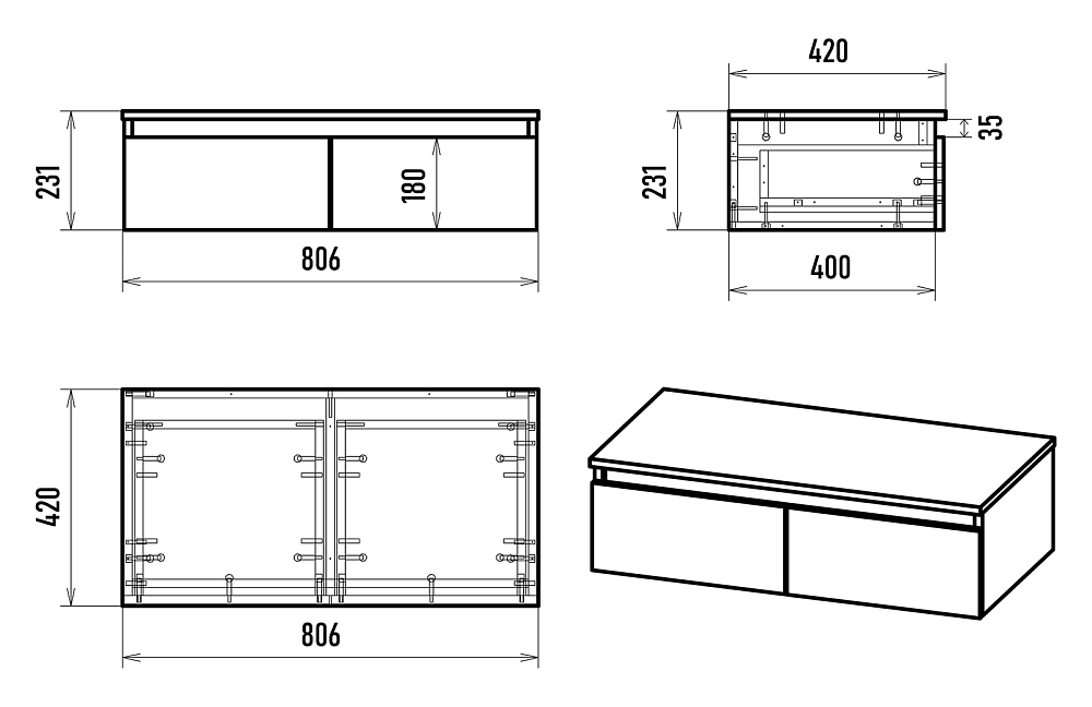 Консоль Brevita Dakota DAK-009080-19-012Я белый, темное дерево