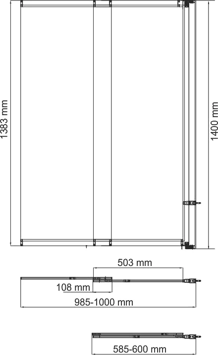 Шторка для ванной Wasserkraft Main 100 41S02-100 LM левая, профиль хром, стекло матовое