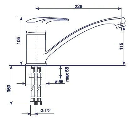 Смеситель для кухни Mixline ML-GS03 ML-GS03 (308) черный