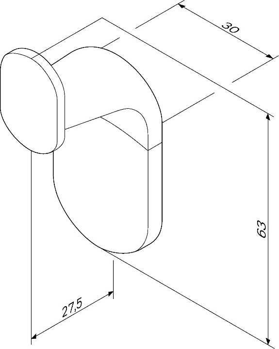 Крючок Am.Pm X-Joy A84345522, черный матовый