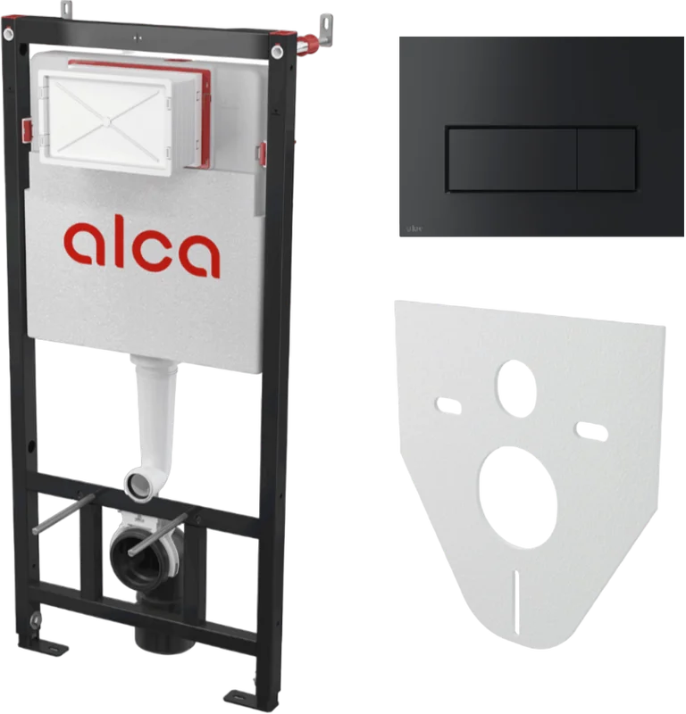 Система инсталляции для унитазов AlcaPlast AM101/1120-4:1 RU M578-0001 кнопка смыва черный