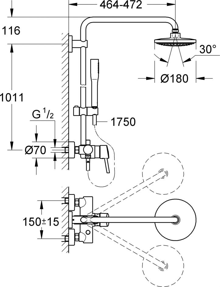 Душевая стойка Grohe Concetto System 180 23061001