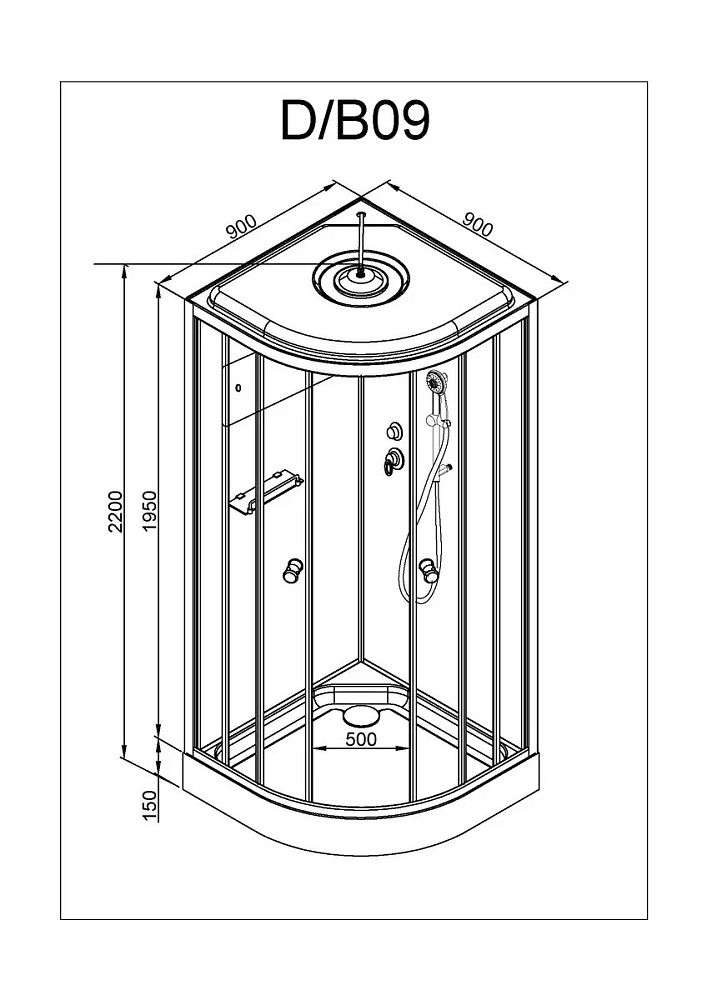 Душевая кабина Deto D D09SLED