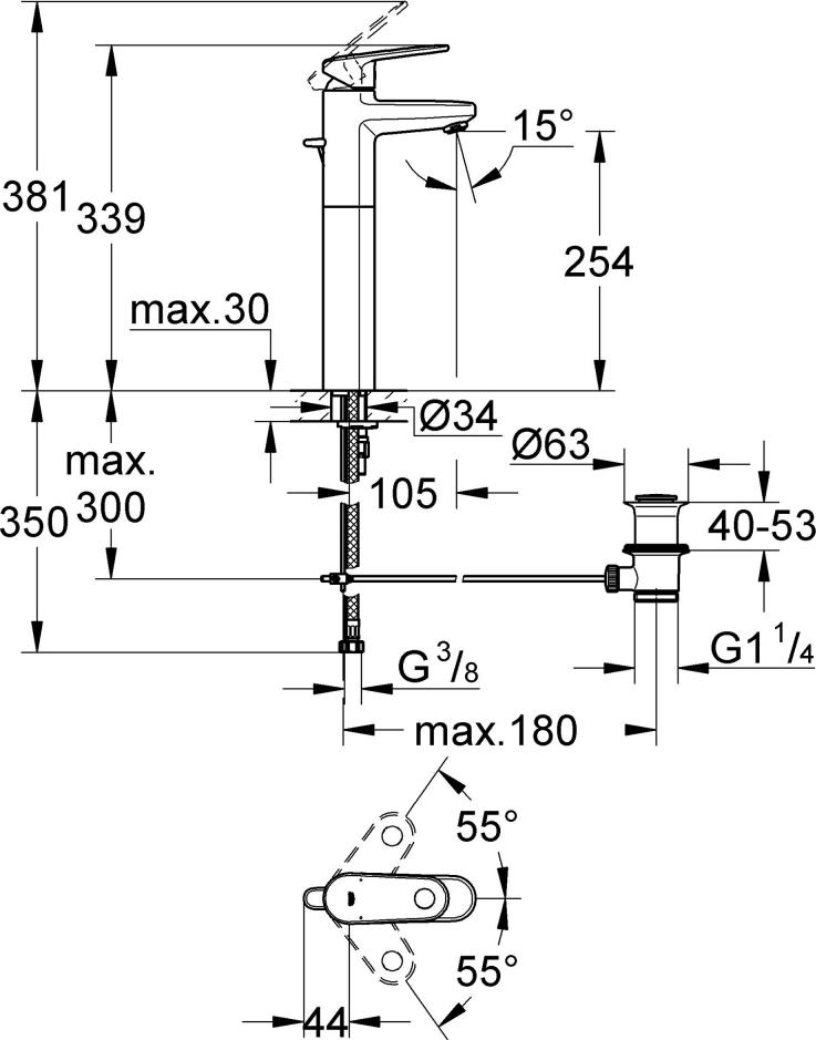 Смеситель Grohe Europlus II 32618002 для раковины