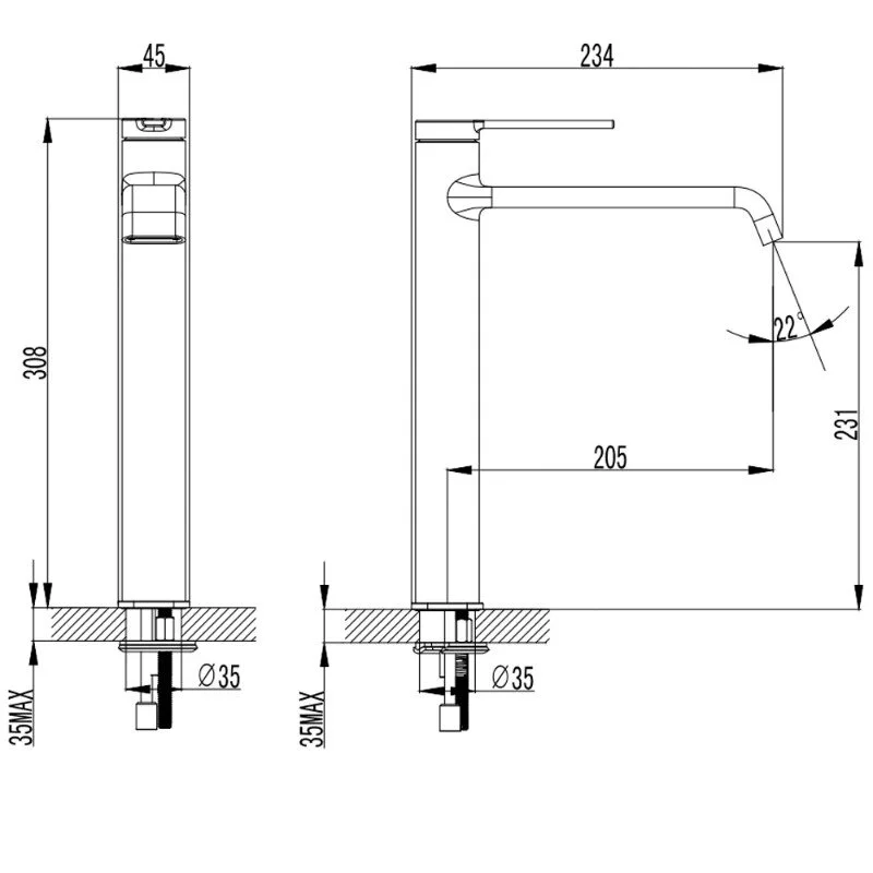 Смеситель для раковины AQUAme Asti AQM6414BG золото