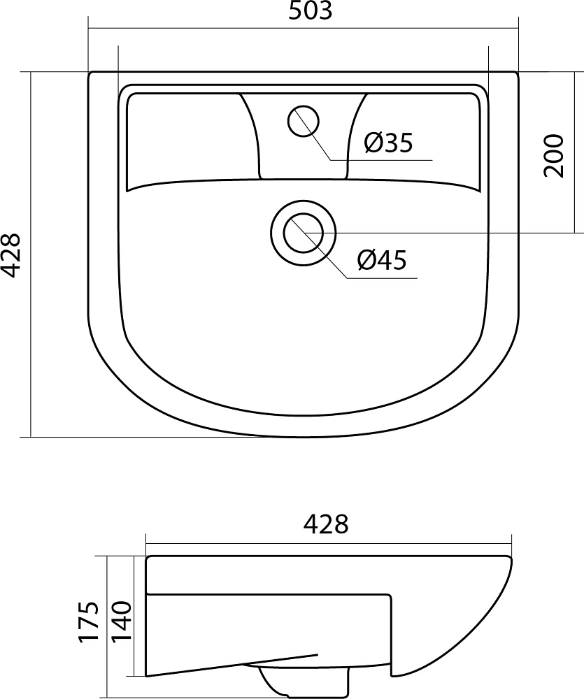 Раковина Santek Ладога 1WH110256 50 см.