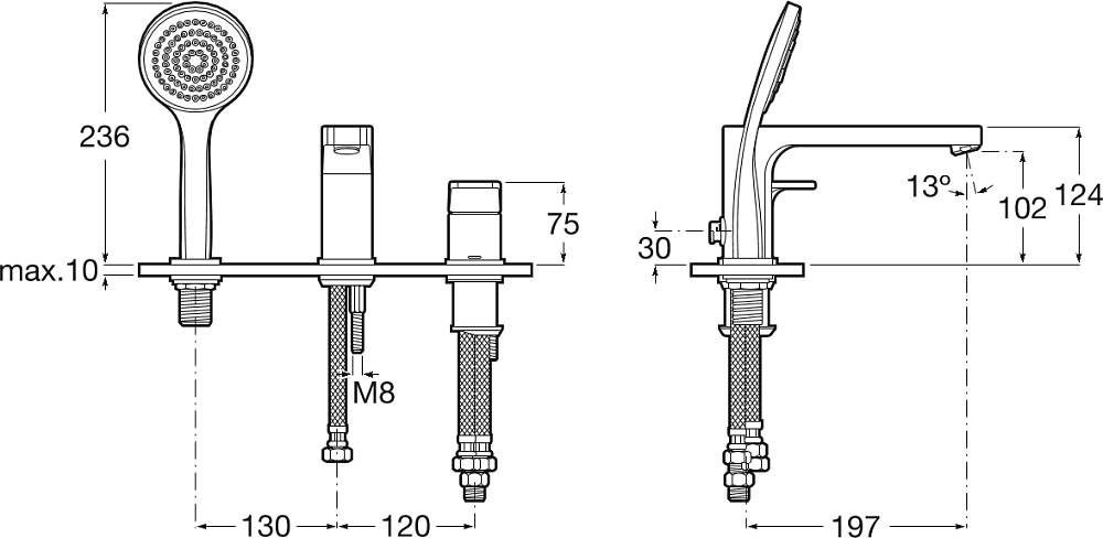 Смеситель для ванны Roca L90 5A9801C00