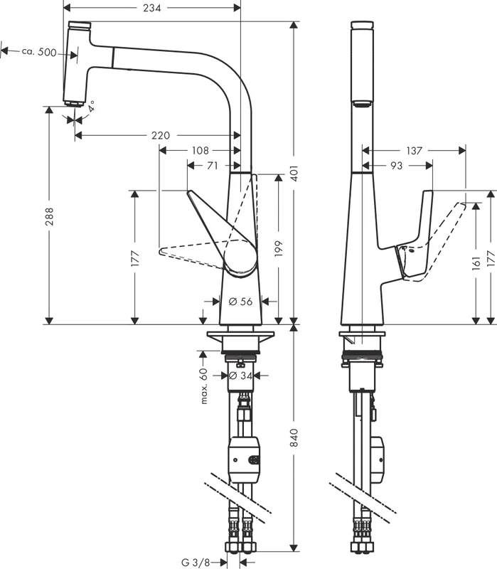 Смеситель для кухни Hansgrohe Talis 72826800 сталь