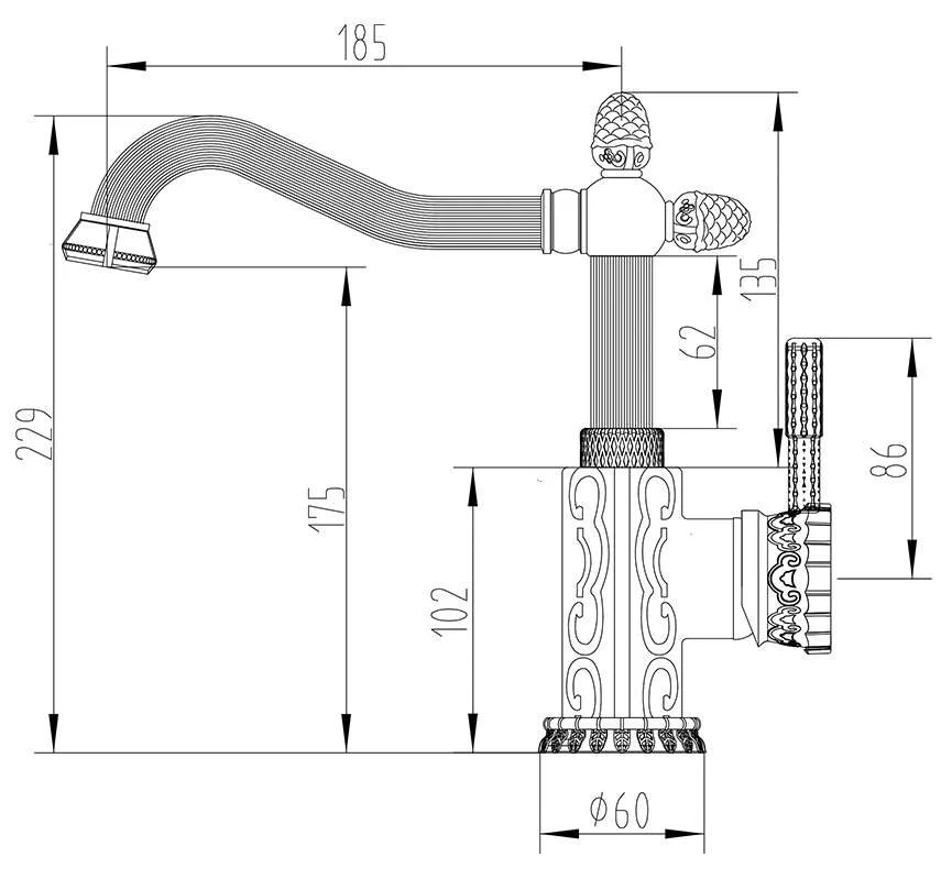 Смеситель для раковины Zorg Antic A 125 U-BR бронза