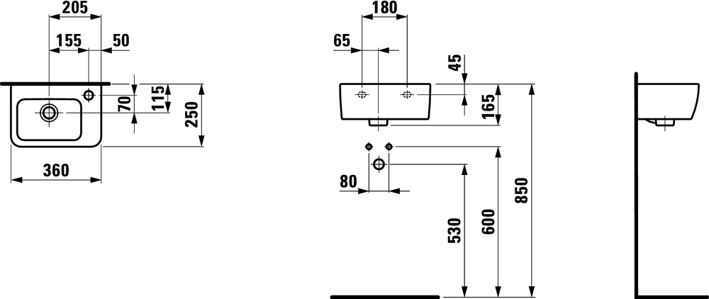 Рукомойник Laufen Pro A 8.1695.5.000.106.1