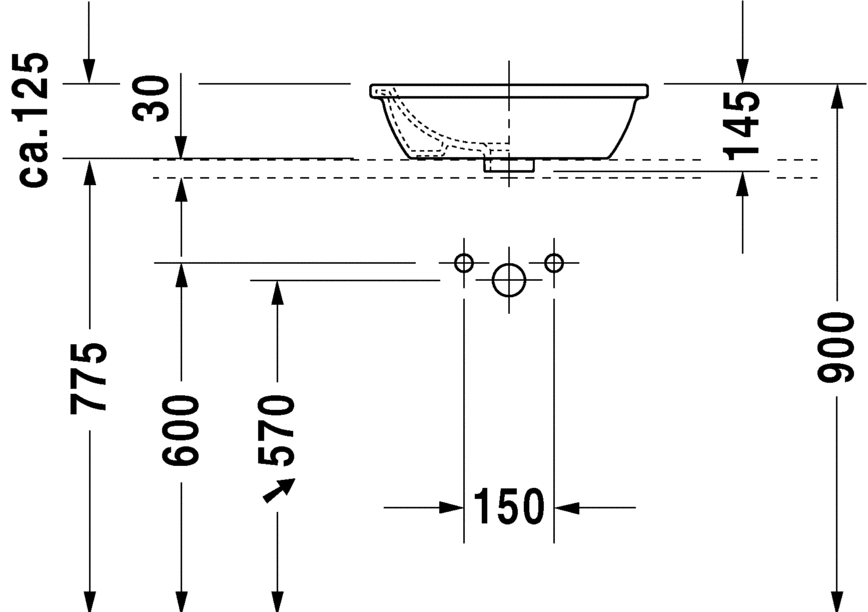 Раковина 47 см Duravit Darling New 0497470000