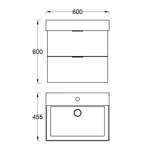 Тумба с раковиной Veedi Modern line 14000011 графит