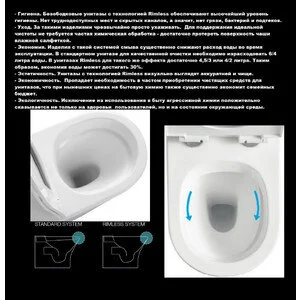 Унитаз подвесной Ceruttispa Santa CT9666 Aria безободковый, сиденье с микролифтом, цвет белый